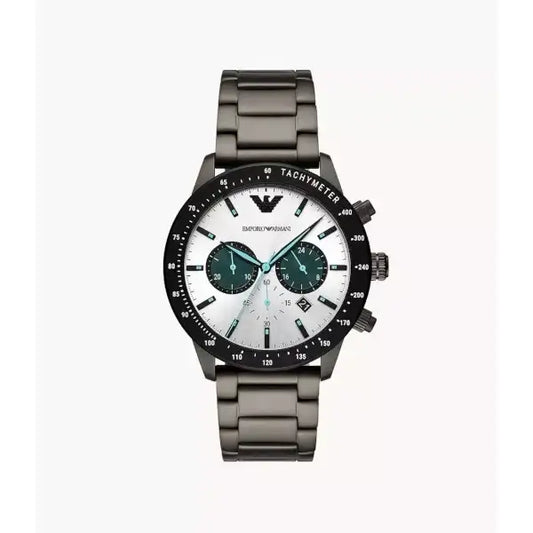 Emporio Armani Chronograph Gunmetal Stainless Steel Watch AR11471 - TRENDY WATCHES