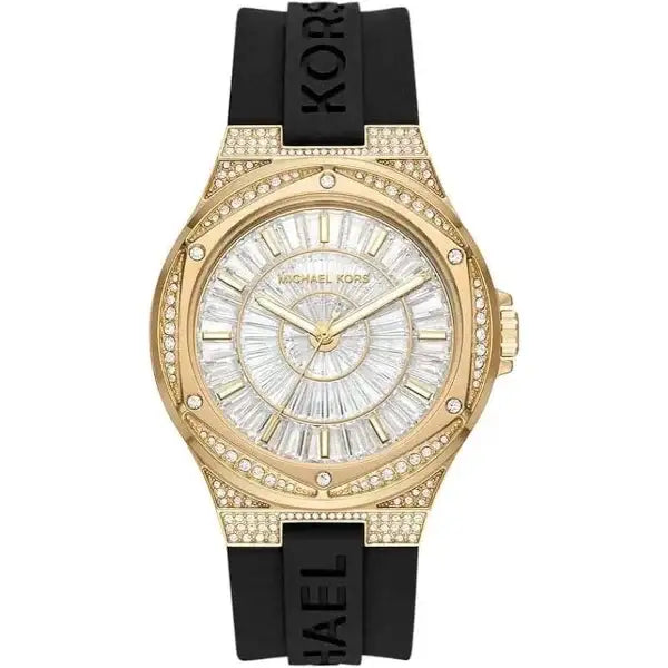 Michael Kors Lennox Three-Hand Black Silicone Watch MK7247 - TRENDY WATCHES