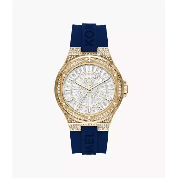 Michael Kors Lennox Three-Hand Navy Silicone Watch MK7333 - TRENDY WATCHES