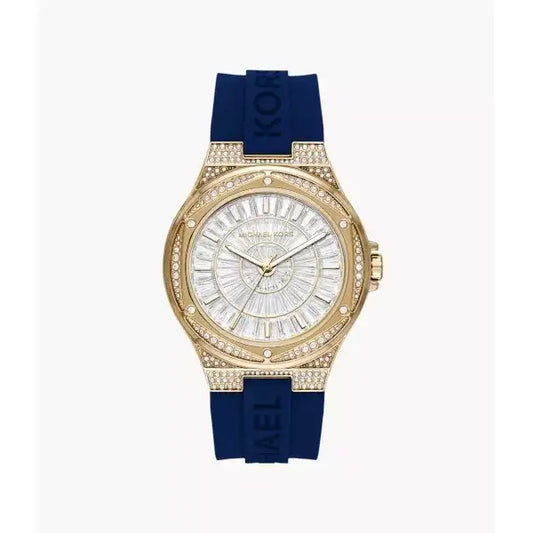 Michael Kors Lennox Three-Hand Navy Silicone Watch MK7333 - TRENDY WATCHES