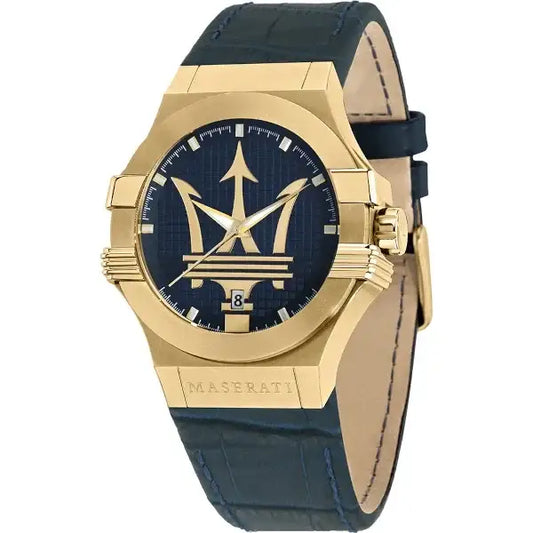 Maserati Potenza Gold Quartz Watch with Leather Strap R8851108035 - TRENDY WATCHES