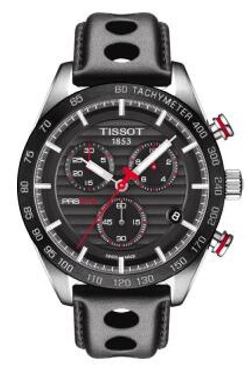Tissot T-Sport PRS 516 Black Dial Leather Strap Men's Watch T100.417.16.051.00