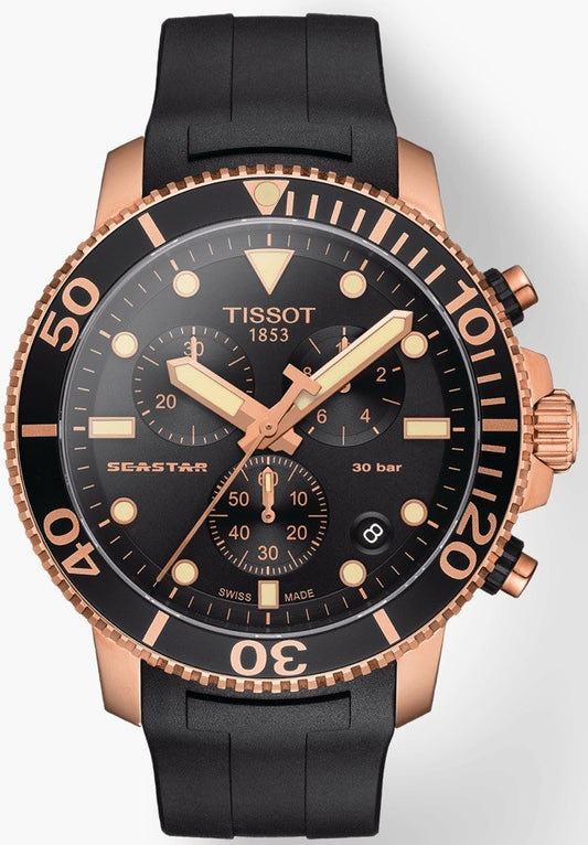 Tissot Seastar 1000 Chronograph Black & Rose Gold Men's Watch T120.417.37.051.00