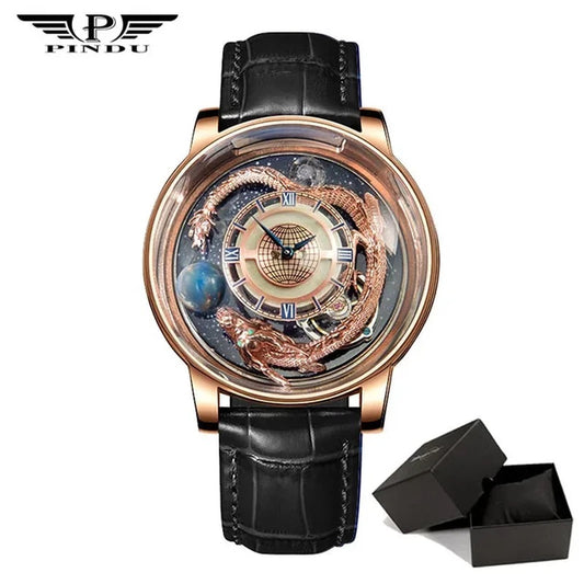 PINDU Design P6532 Quartz Men's Watch Solar Celestial Tourbillon