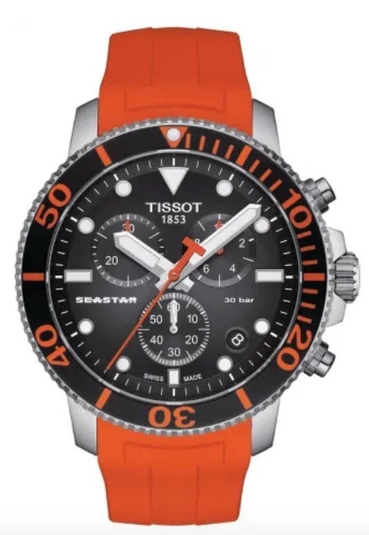 Tissot Seastar 1000 Chrono Orange Rubber Strap Men's Watch T120.417.17.051.01