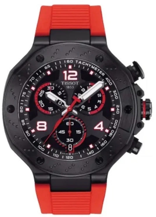 Tissot T-Race Chrono Black Dial Red Strap Men's Watch Quartz T141.417.37.057.01