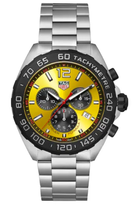 Tag Heuer Formula 1 Chronograph Yellow Black Quartz Watch Steel CAZ101AM.BA0842